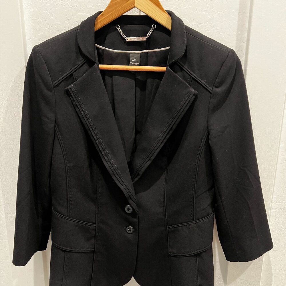 WHITE HOUSE BLACK MARKET BLACK BLAZER 3/4 SLEEVE